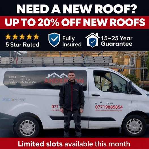 Kieran from Anderson Roofing at work in Falkirk