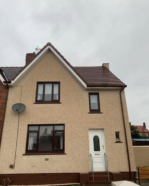 Roughcasting and rendering completed by Anderson Roofing & Building in Falkirk